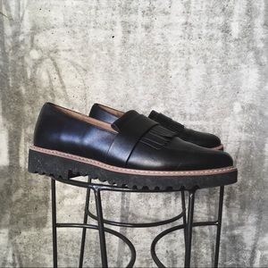 Black & Tan Chunky Platform Loafers